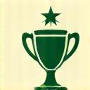 A trophy icon with a star, representing success stories.