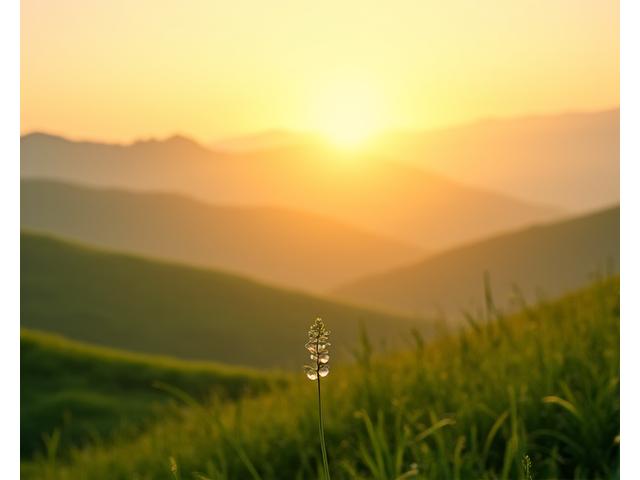 Sunrise over gentle hills, symbolizing new beginnings and morning energy.