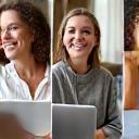 Diverse women connecting online, representing a private community forum.